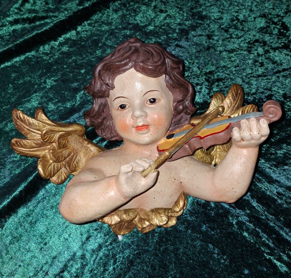 Figurines: Putte / Engel / Wandrelief, mit Geige – Neuf (Voir description) à Weggis par Mylemontree