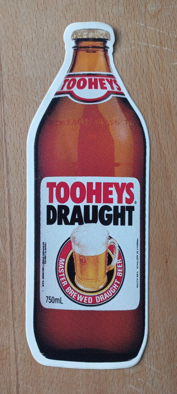 Aufkleber: Vintage Aufkleber "TOOHEYS DRAUGHT" Master Brewed Beer – Neu (gemäss Beschreibung) aus Stans von Acnml