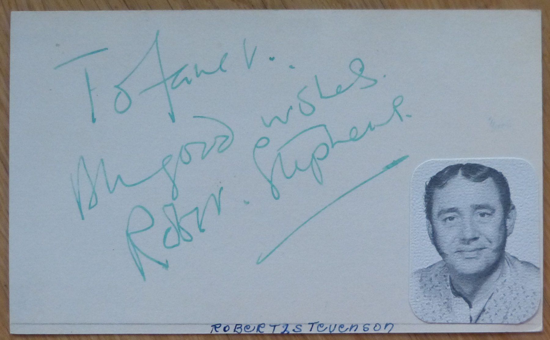 Autografi: Robert Stevenson (1915-1975) Schauspieler - Autogramm – Usato da Dietikon venduto da cyranos.ch