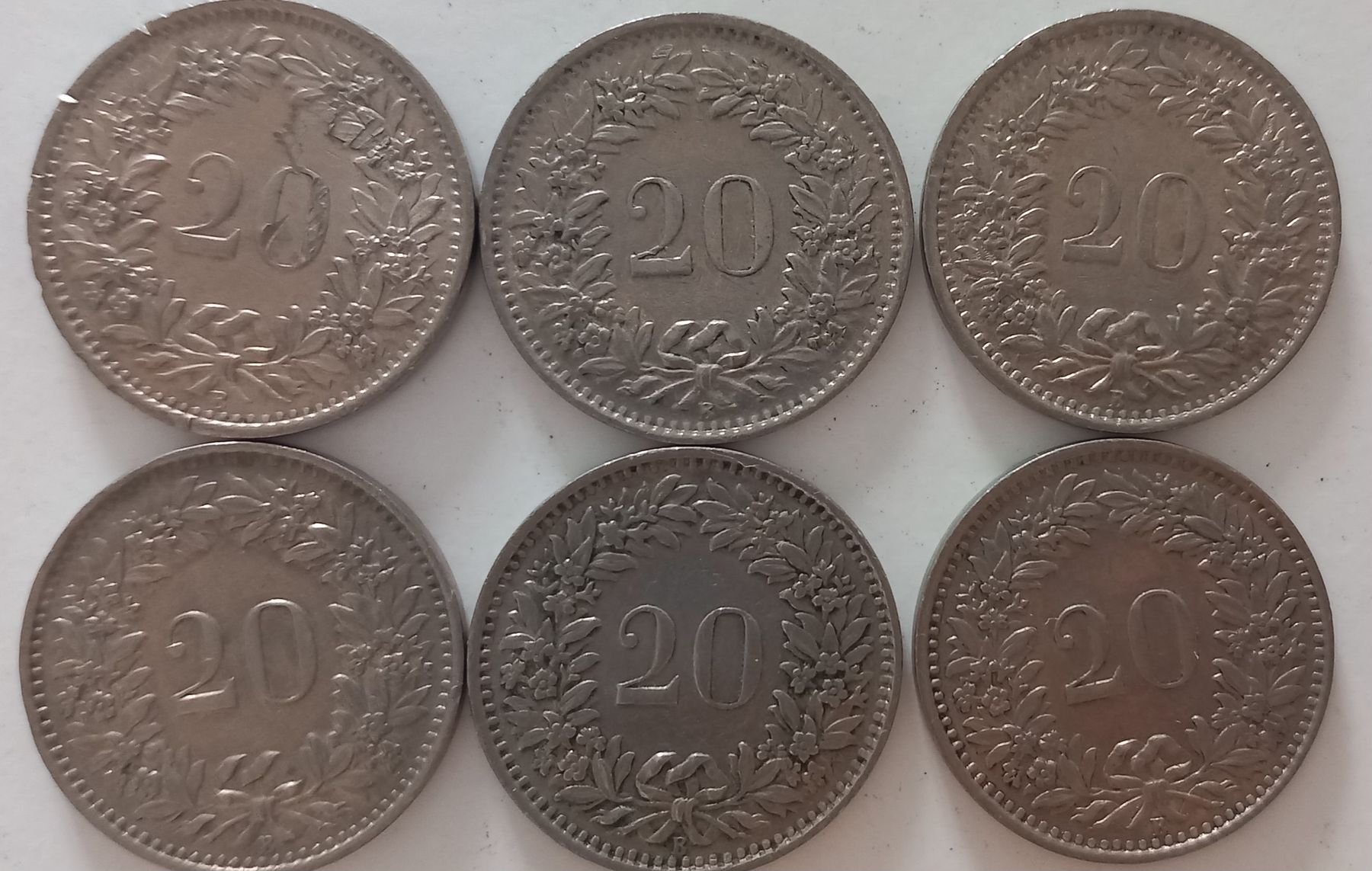 Tutti le monete: 20 Rappen 1962, 1964, 1966 , 1969 – Usato da Balsthal venduto da Marica75 1