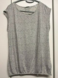 OPUS Blusenshirt weiss mit schwarzen punkten 40
