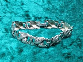Gebrauchtes, 0.800 Silber Armband, mit Blättermotiv