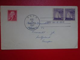 Brief Lettre 1957 USA Schiff bateau BATH MAINE