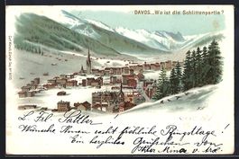Winter-Lithographie Davos, Wo ist die Sc