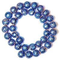1 Strang Titanium bedampfte echte Lava Perlen 11 mm
