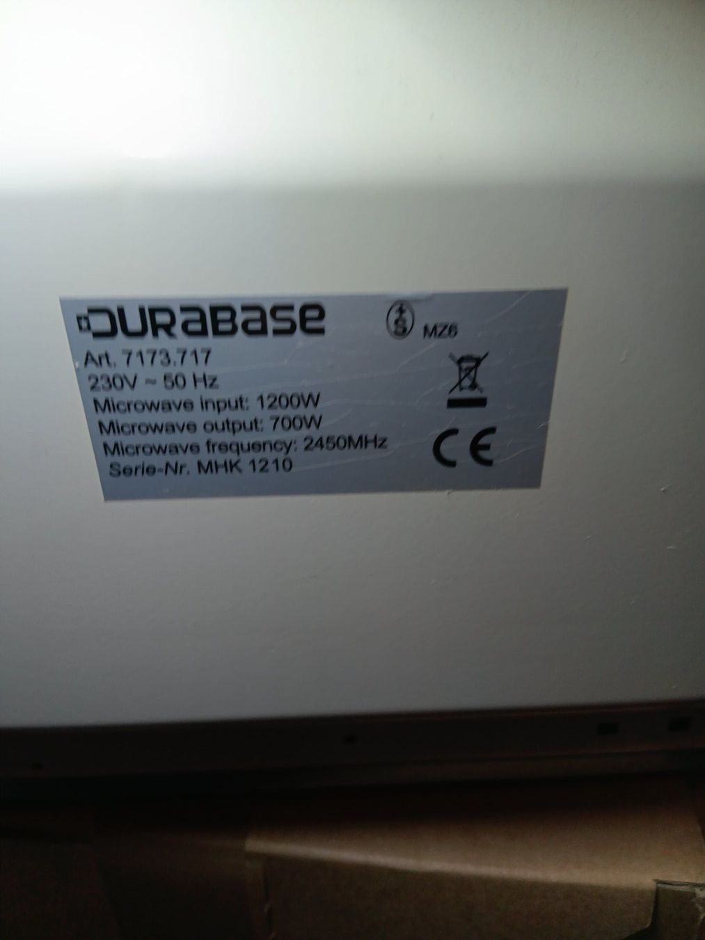 Durabase Elettrodomestici da cucina: Mikrowelle Durabase Chief – Usato da Goldswil venduto da buri299Soi 4