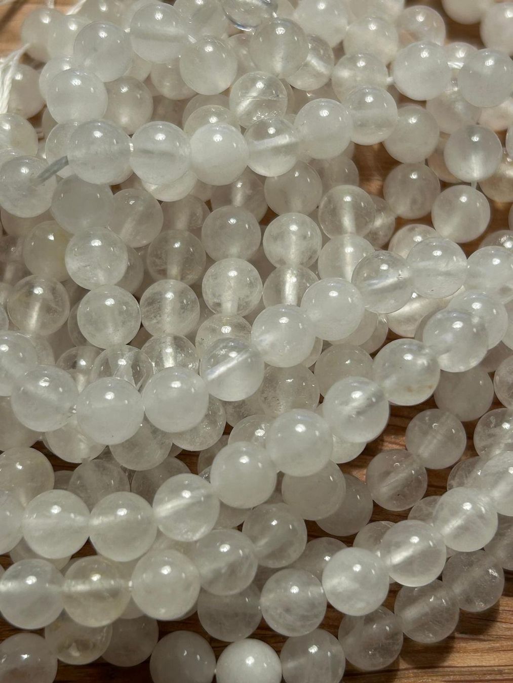 Minerali & Pietre curative: Strang echte white crystal Kugeln 6 mm – Nuovo e nell'imballaggio originale da Niederrohrdorf venduto da Ytobi 2