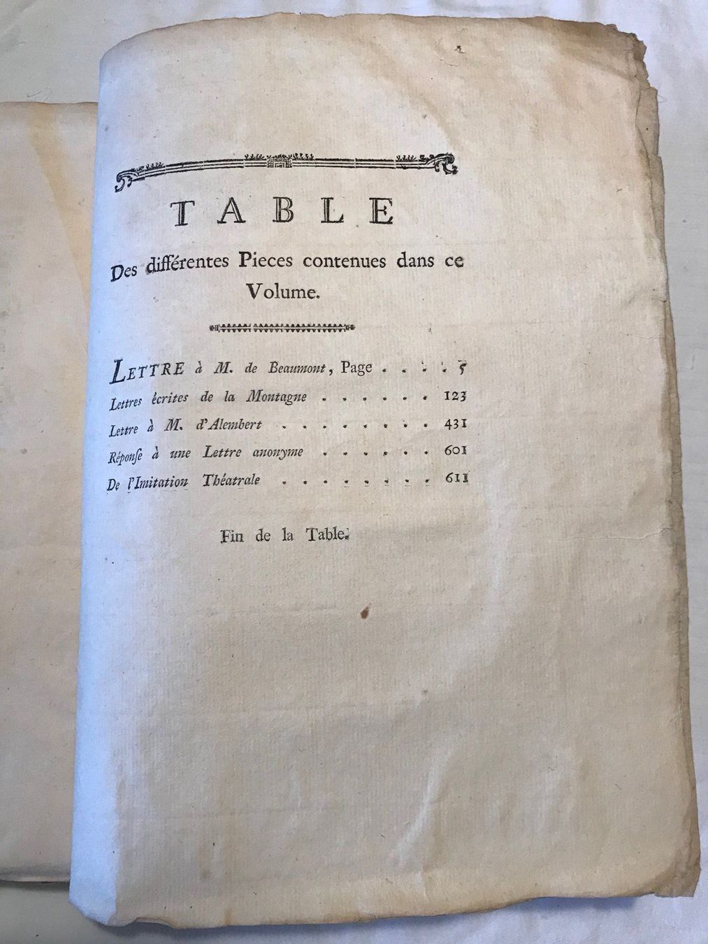 Libri: Jean-Jacques Rousseau  Tome 6 de 1782 – Usato da Ste-Croix venduto da mjmg 2