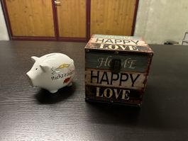 Sparschwein "Hochzeitskässeli" & Dekobox
