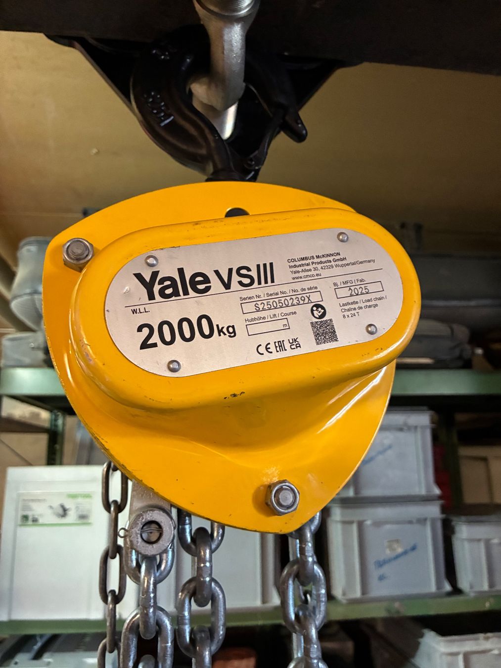 Paranco multiuso: Yale VSIII Kettenzug 2000kg gebraucht – Usato da Opfikon venduto da Breitling75