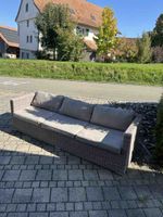 Gartensofa Rattan Optik grau 3-Sitzer akzeptabler Zustand