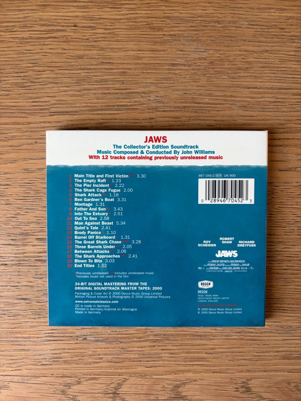 CDs: CD JAWS JOHN WILLIAMS – Gebraucht aus Geneve von tigre69 1