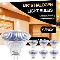 6 Stück MR16 Halogen Leuchtmittel mit Klarglasabdeckung