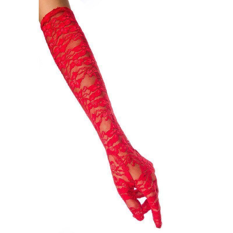 Handschuhe & Handstulpen: NEUE Spitzen - Handschuhe uni rot 39 cm lang - 221869 – Neu (gemäss Beschreibung) aus Küssnacht am Rigi von Pidu5