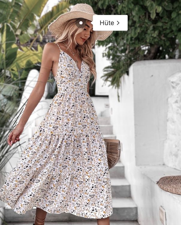 IKITA Abito Lungo Maxi Estivo Con Pizzo E Spalline, Scollo Profondo Sulla Schiena, Per Donne, Colore NAN