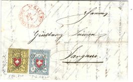 Rayon I und II, schöne Mischfrankatur St.Gallen - Sargans