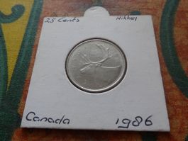 CANADA 25 Cents 1986