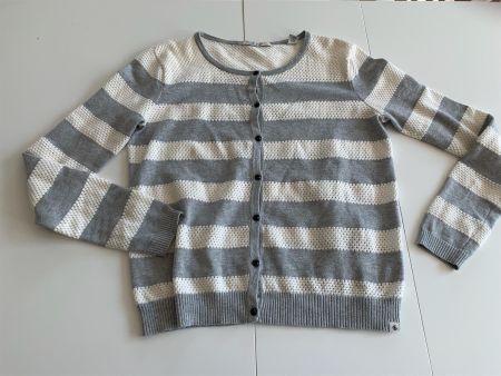 MAISON SCOTCH leichte Strickjacke grau/weiss 38/40