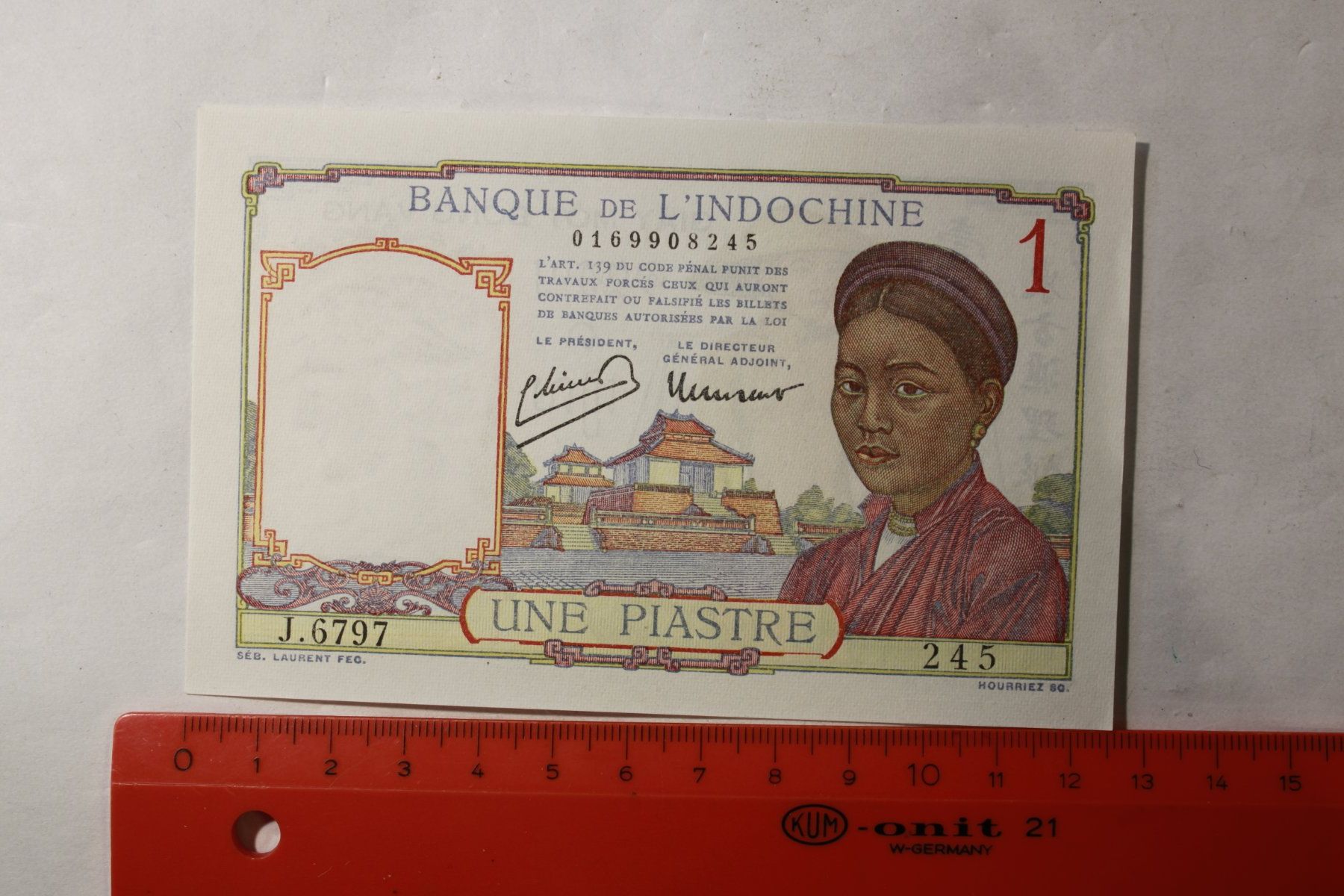 Billets de banque: 1 piastre indochine – D'occasion à La plaine par 7A6T2ME