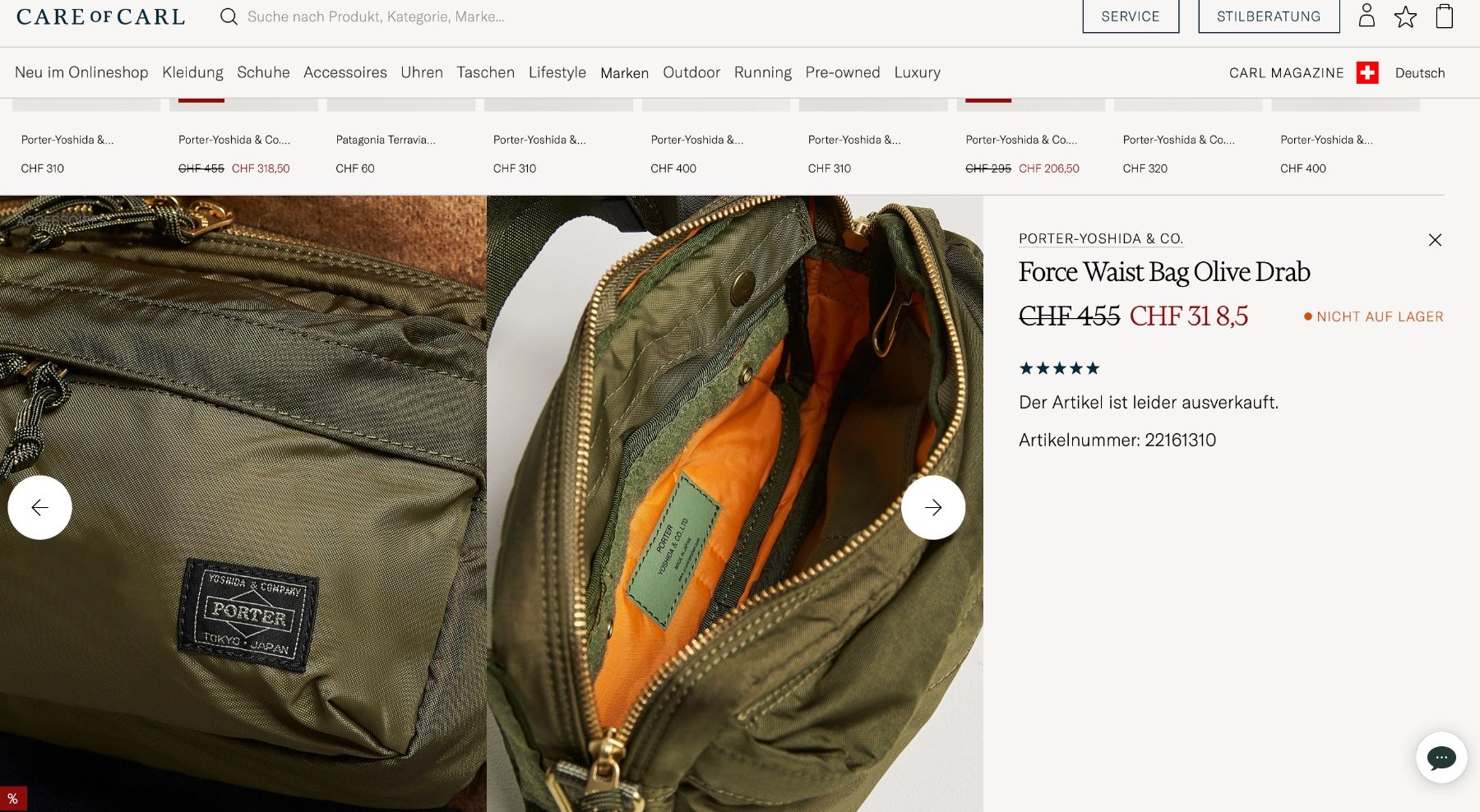 Taschen: PORTER-YOSHIDA & CO. Force Waist Bag Olive Drab – Neu (gemäss Beschreibung) aus Unterseen von SONY-CoolGo 2