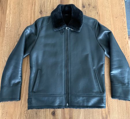Fliegerjacke Lammfell schwarz Gr.M