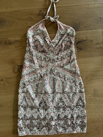 Mega Ibiza Kleid, Gr.S, Pailletten, Sommer, Neuwertig