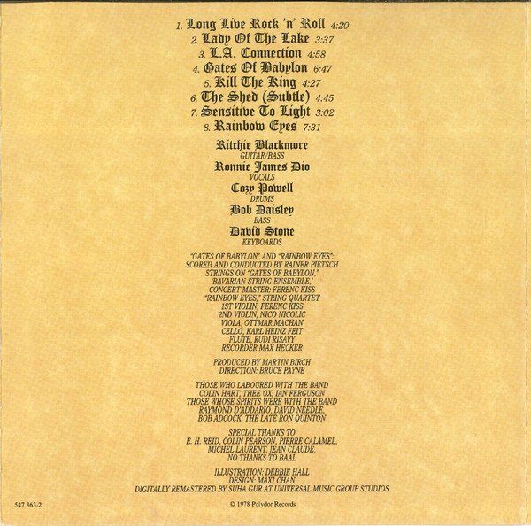CD: Rainbow – Long Live Rock 'N' Roll - Vergriffen - b – Usato da Brittnau venduto da Zibu 4