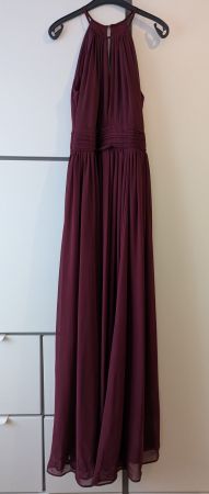 Festliches Abendkleid lang Bordo Gr. 36 Abendmode Festkle...