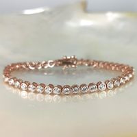 Tennis bracelet 18.5cm cubic zirconium Ag925 rh. rose