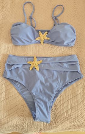 Bikini hellblau mit Seestern Grösse S neu