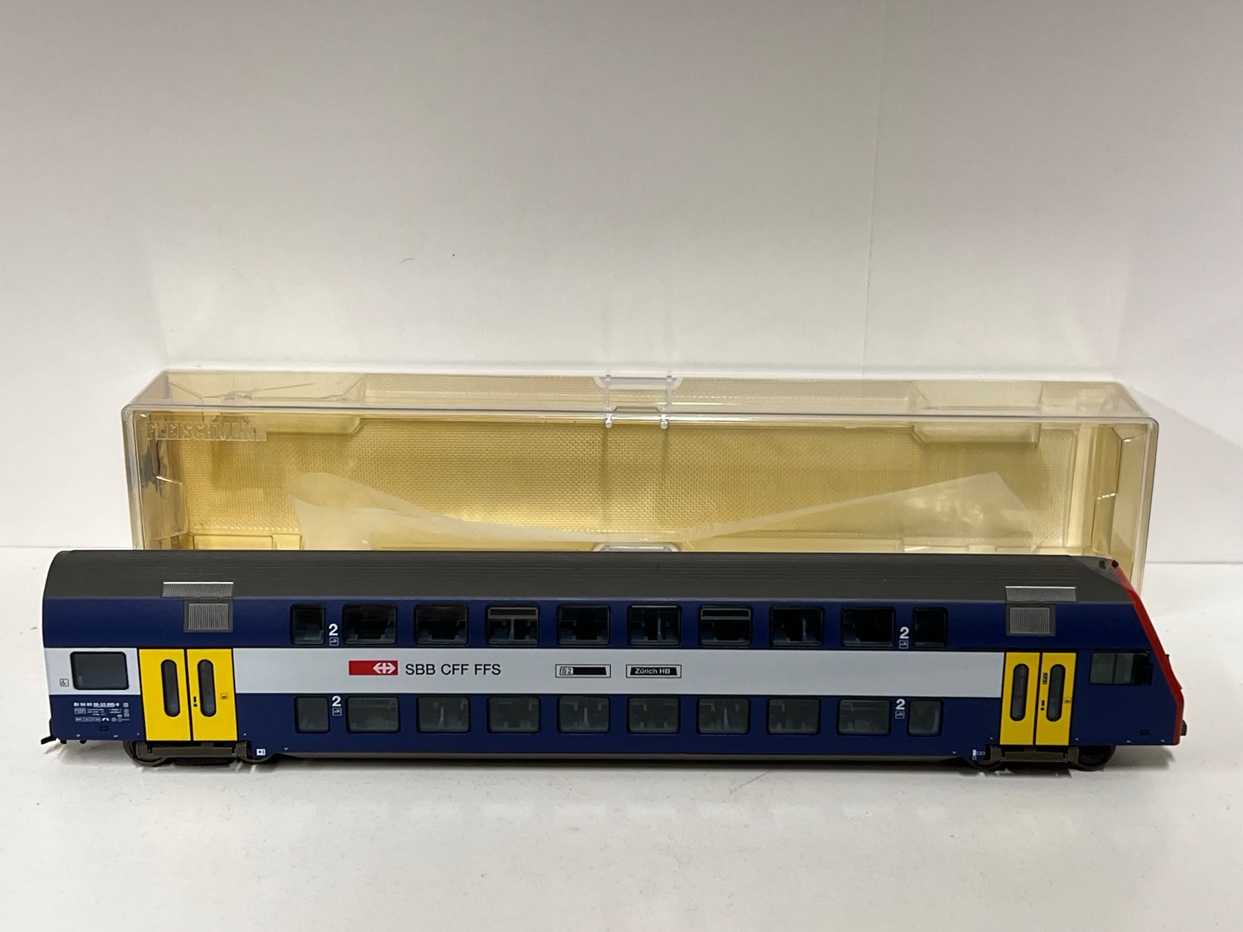 Fleischmann Modellini di ferrovie: Fleischmann S-Bahn Steuerwagen H0/DC 65132 – Usato da Geroldswil venduto da TopTrain54 2