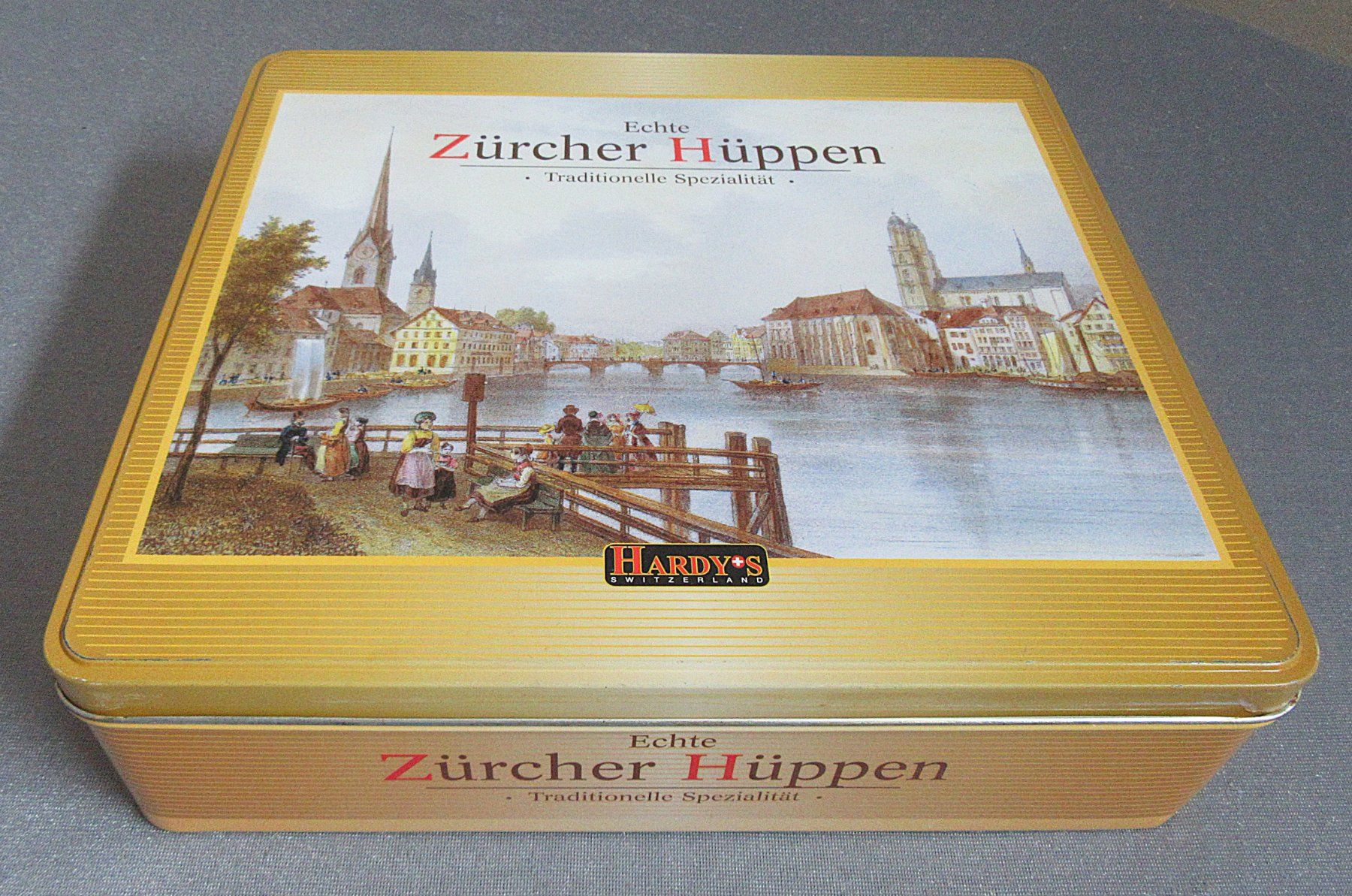 Sonstige Dekorationen & Accessoires: leere Blechdose - Echte Zürcher Hüppen - Hardy's Switzerland – Gebraucht aus Auenstein von Padabimbim
