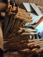 16 Handsägen, Spannsägen aus Holz