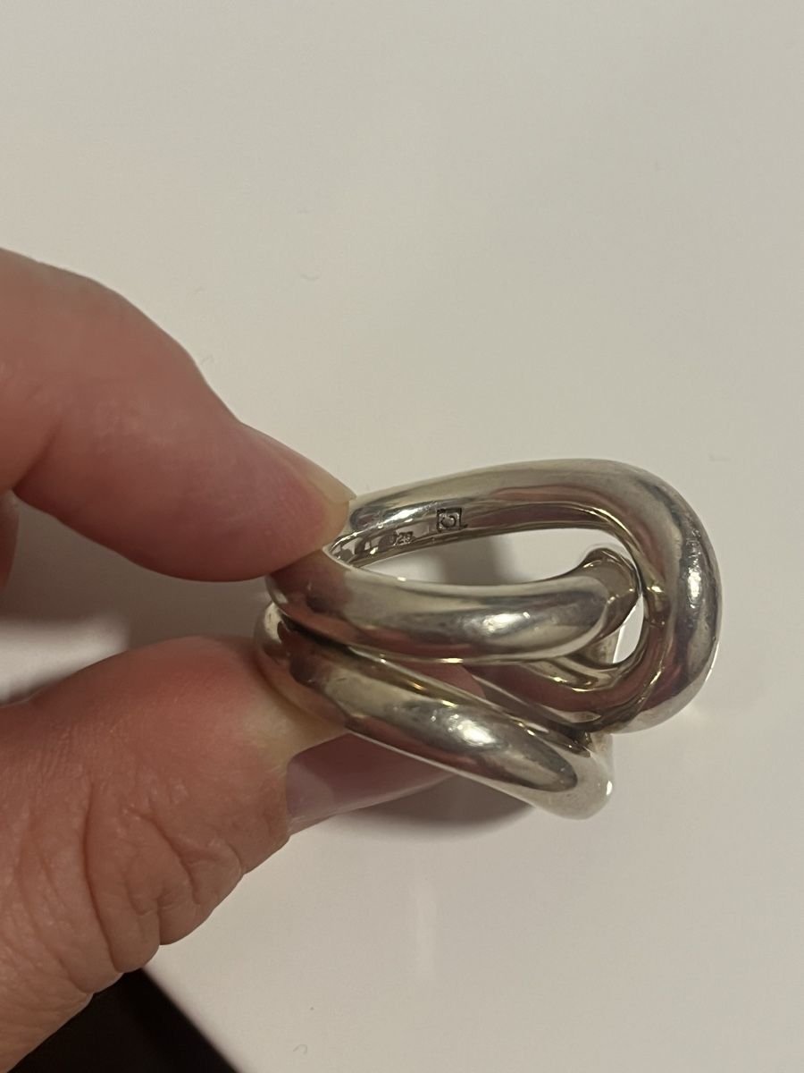 Anelli: Silber Ring Knoten 925 von Quadrat – Usato da Parpan venduto da SonneMondSternen 1