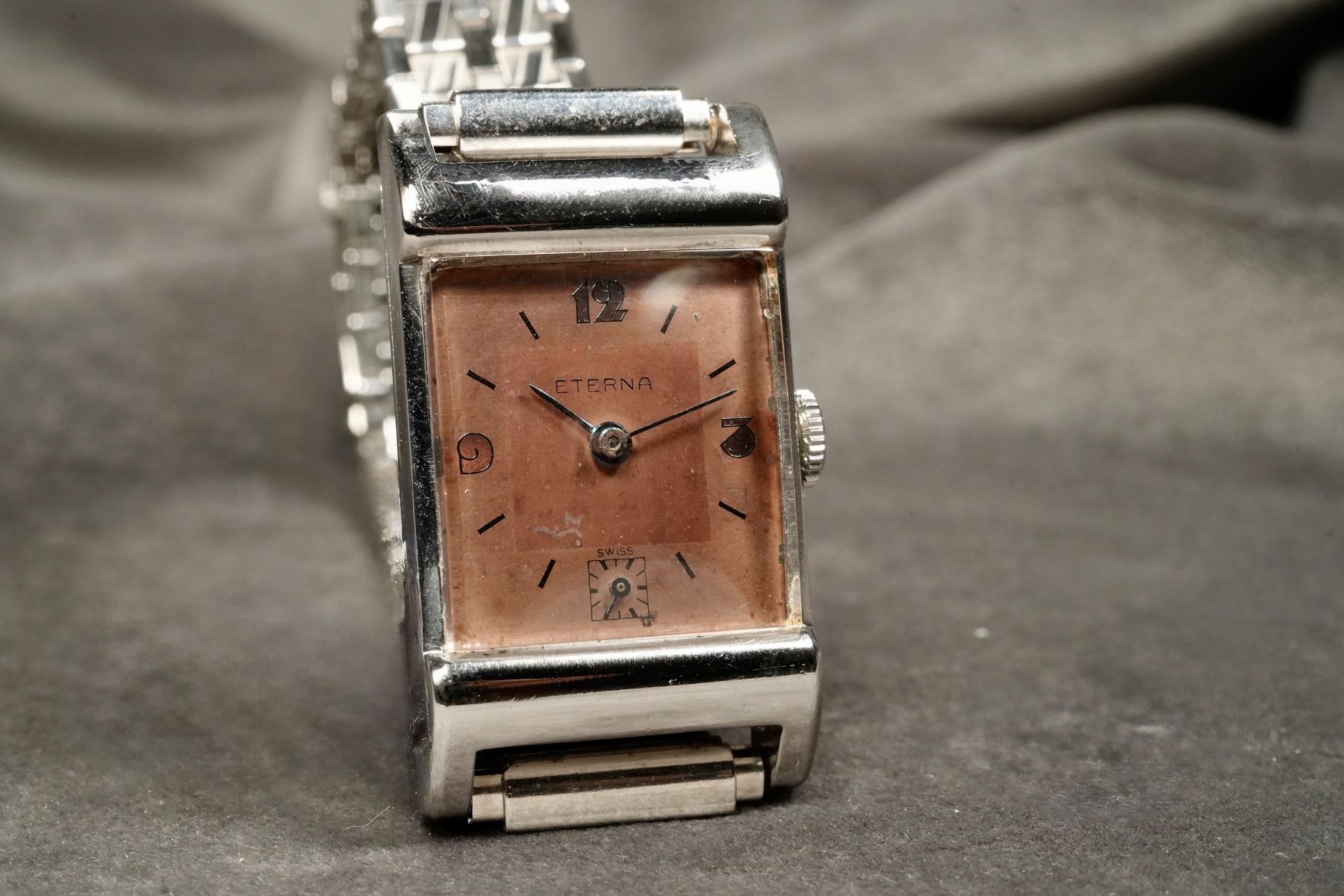 Eterna Orologi: Eterna - Tank Canapé Art-Deco Steel Rectangular 1940 Uhr – Usato da Morcote venduto da chronoservice 2
