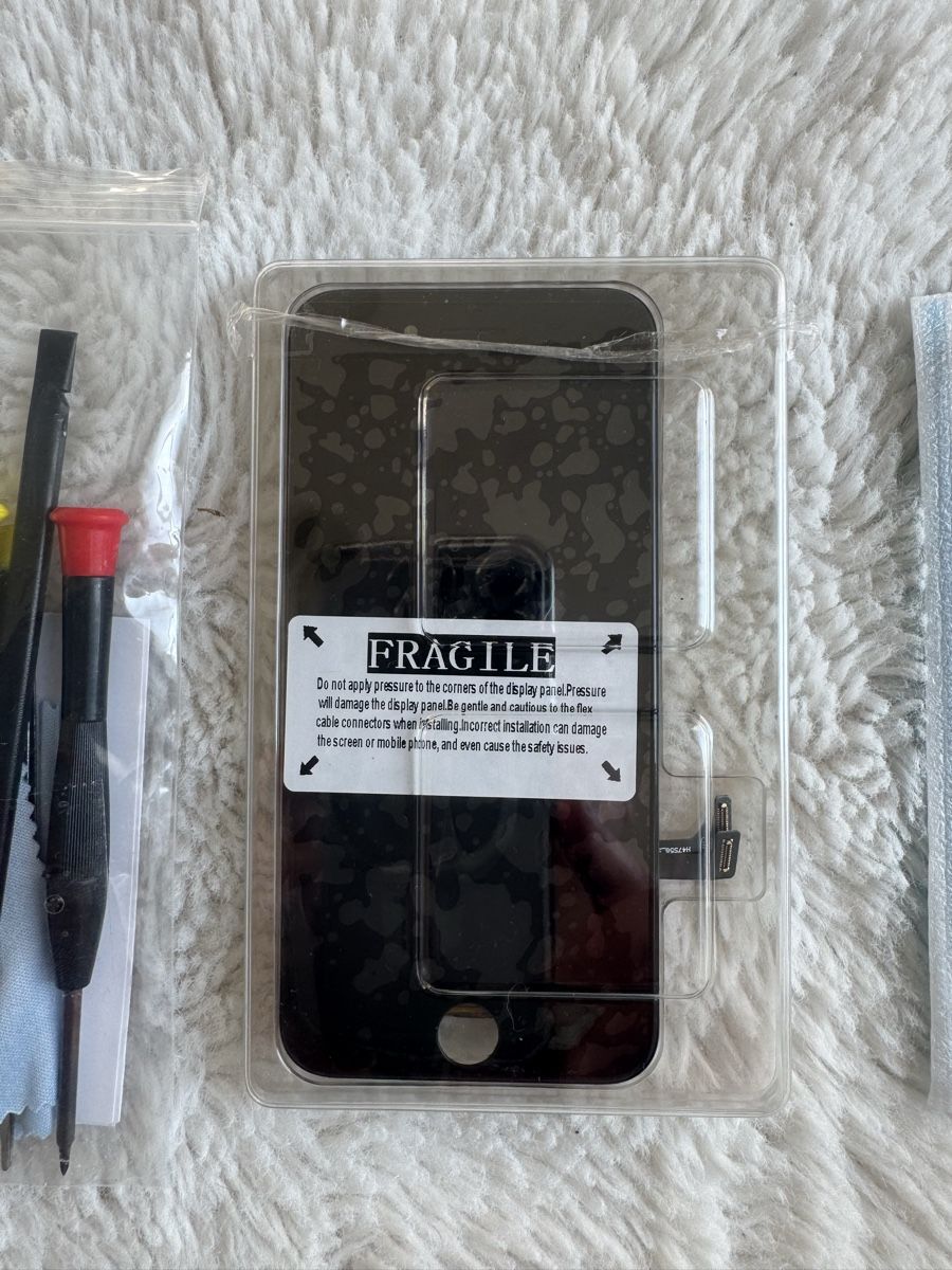 Kit De Réparation écran IPhone 7 Plus Blanc - Écran Avant, Fil, Colle, Torche, Outils, Neuf