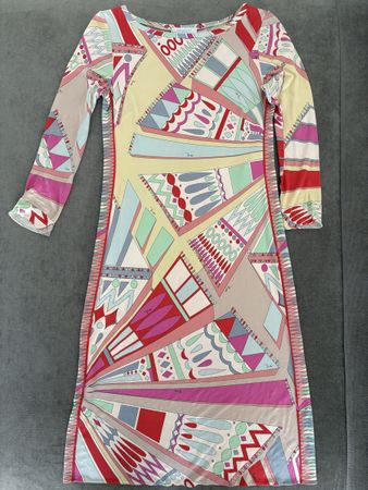 Emilio Pucci Seidenkleid, Gr. 36, mit Gürtel. Top Zustand!
