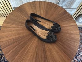 Ballerinas Neosens dunkelblau 39 Leder mit Blumenapplikation