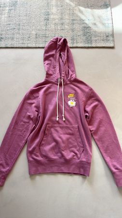 Sweat à capuche Nike, motif fleur, rose, très bon état 