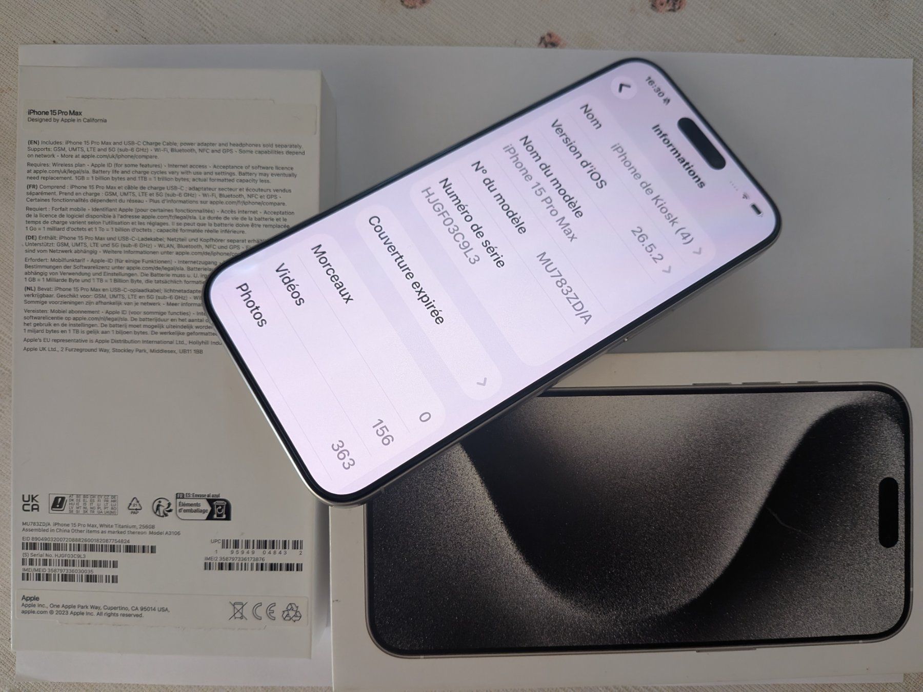 Apple Telefoni cellulari / Smartphones: Iphone 15 pro max 256 GB, blanc titane, comme neuf – Nuovo (secondo la descrizione) da vevey venduto da nicbu 9