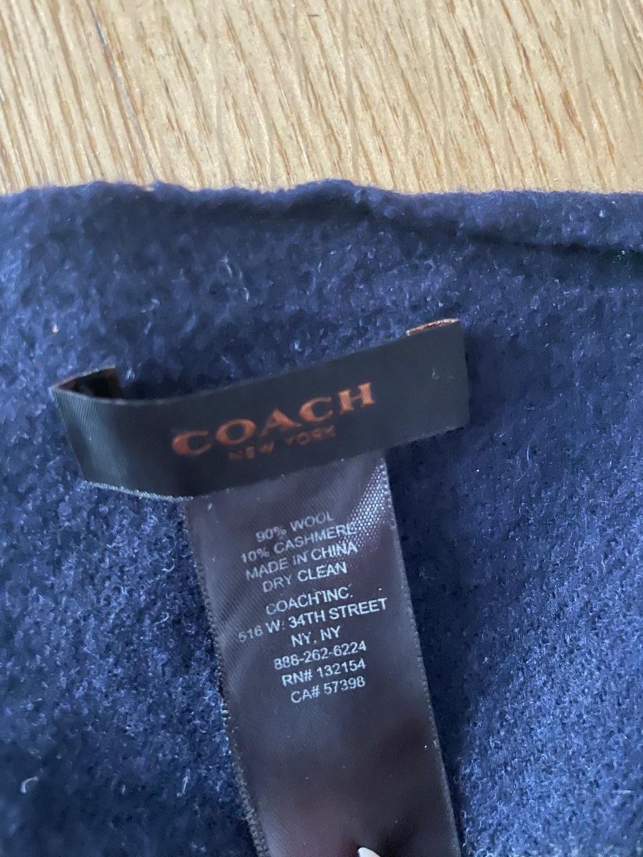 Coach Foulards, Tücher & Schals: COACH Schal Wolle Kaschmir blau gestreift Fransen – Gebraucht aus Basel von Ch2005 2