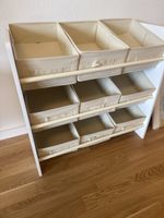 Organizer Shelf with 9 Fabric Bins White Beige