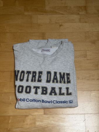Reebok Notre Dame Football Pullover grau Vintage Zustand