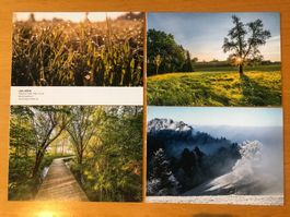 4x Postkarten Landschaften im Bezirk Höfe