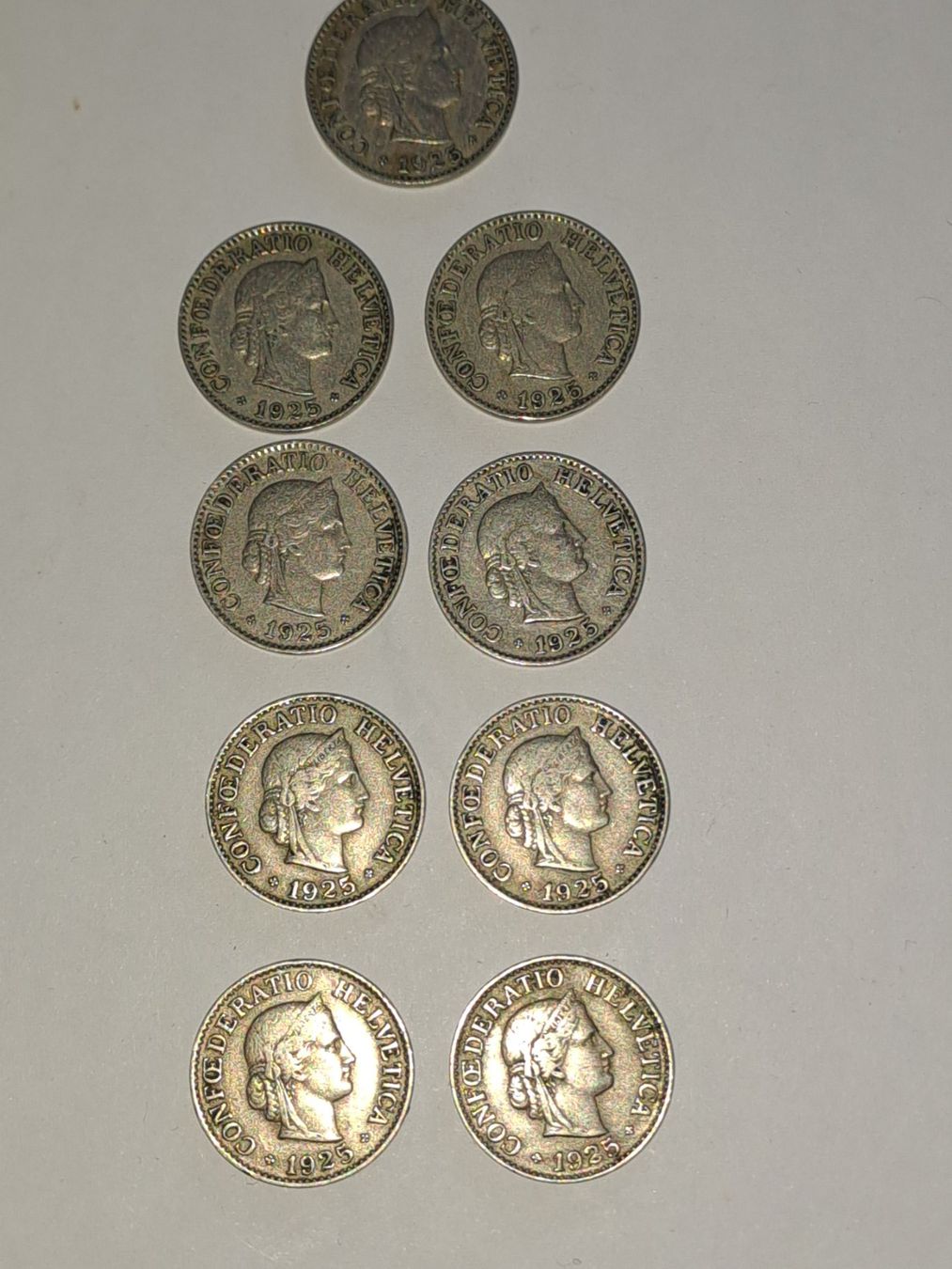 Tutti le monete: 10 Rappen 1925 9 stück – Usato da Bitsch venduto da jajo79076