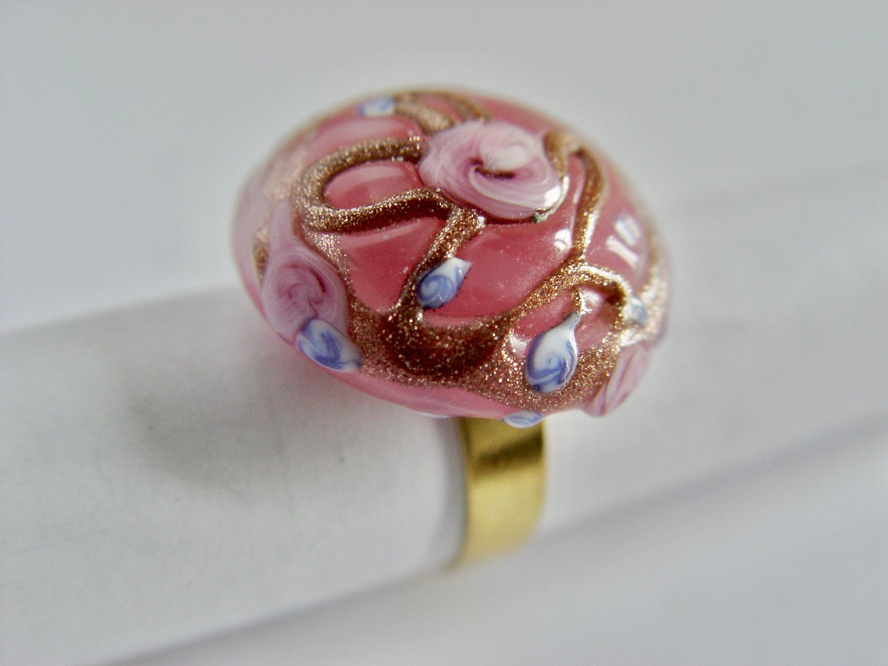 Murano Bagues: Fingerring mit Murano Glas Weddingcake Muster – D'occasion à Henggart par gernli
