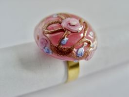 Fingerring mit Murano Glas Weddingcake Muster