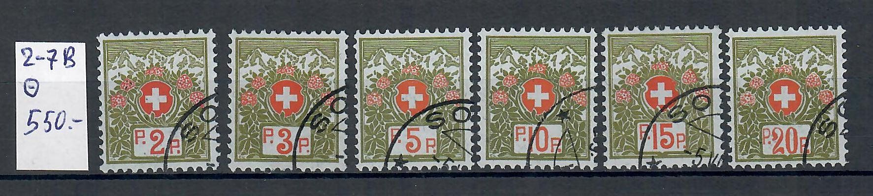 Tutti i francobolli: 1911: 2-7B Portomarken gestempelt. – Nuovo (secondo la descrizione) da Endingen venduto da briefmarkenmeier57