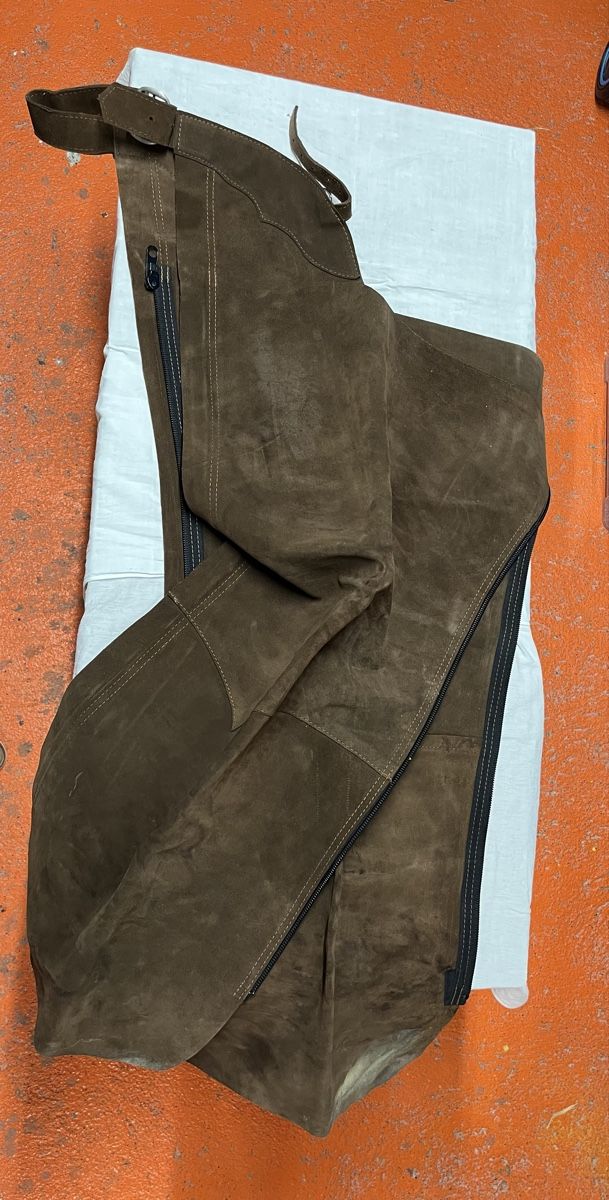 Pantaloni: Reitchaps Leder braun JP – Usato da Burgdorf venduto da Anuket01 1
