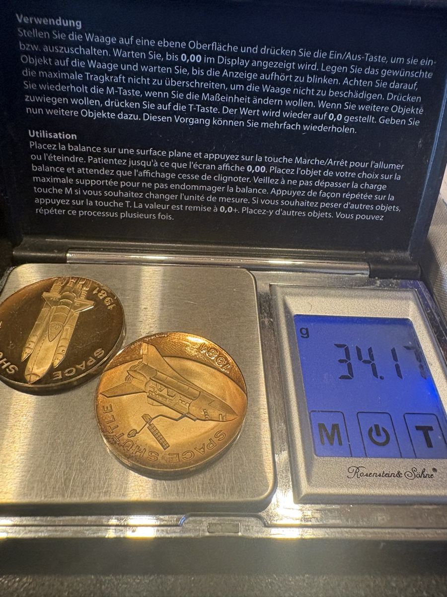 Alle Münzen: 2x999 Silber Munze 1981 Space Shuttle  – Gebraucht aus Murten von Tzaugg 5